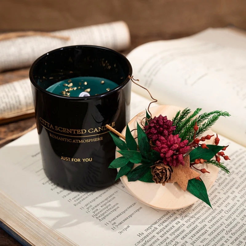 Вечный цветок Zumalong без дыма ароматерапия соевая свеча бронзированное стекло