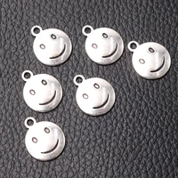 30pcs silver plated smile and grimace pendant retro necklaces bracelets accessories diy charms jewelry crafts making1714mm p813
