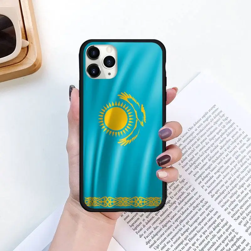 

Kazakhstan Flag Symbol Phone Case for iPhone 11 12 pro XS MAX 8 7 6 6S Plus X 5S SE 2020 XR Luxury brand shell funda coque