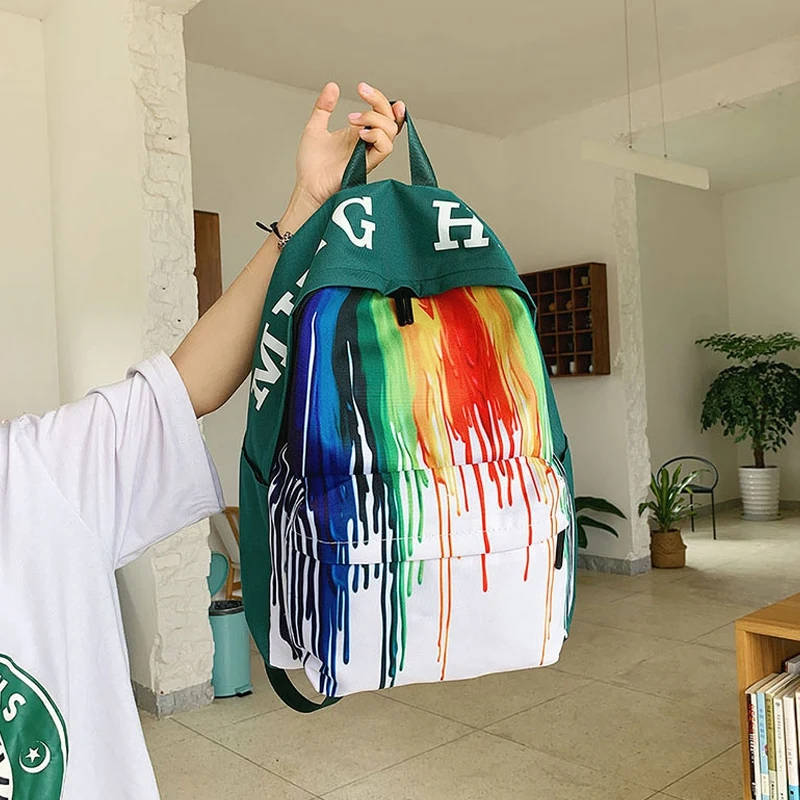 Модная женская сумка через плечо с принтом граффити рюкзак для студентов | Багаж
