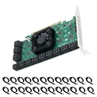 Карта PCIe SATA для майнинга Чиа, 24 порта, 6 Гбитс, адаптер SATA PCI-E, поддержка порта 24 SATA 3,0, устройство, Реверсивный конвертер для настольного ПК