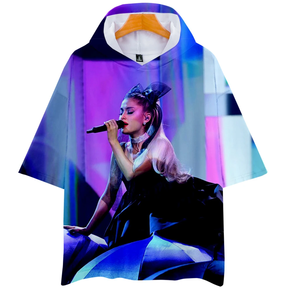 Женская толстовка с коротким рукавом Ариана Гранде модная дышащая 3D футболка Kpop