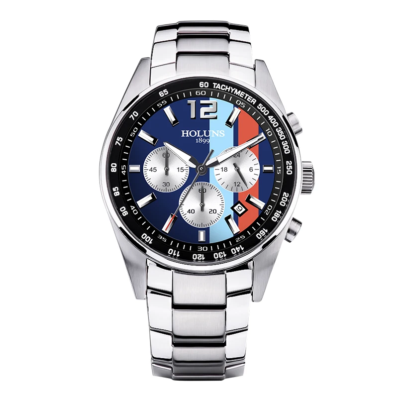 

HOLUNS Watches Mens 2020 Top Brand Luxury Waterproof Multifunctional Chronograph Quartz Wrist Watch Sport Luminous Clock