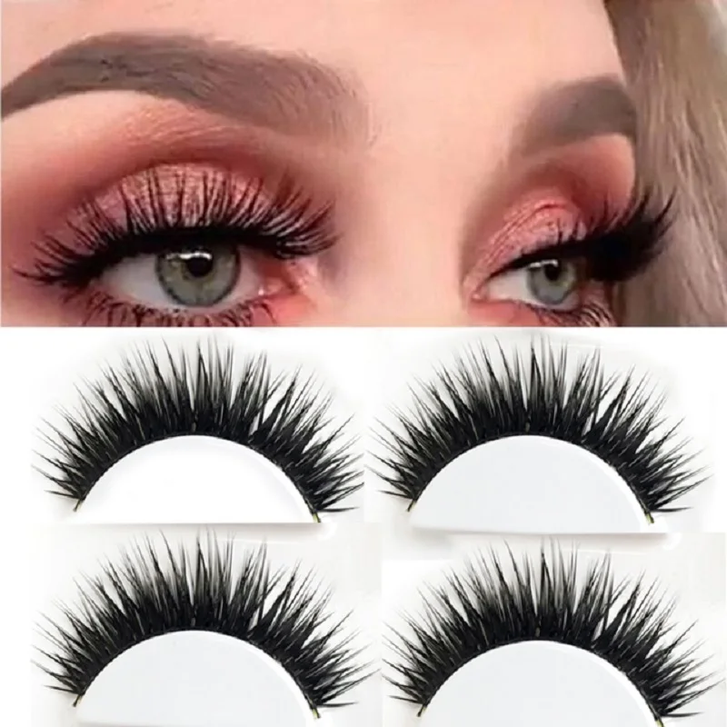 

30Pair 3D False Eyelashes Makeup Beauty Eyelash Extension Natural Fake Eyelashes Black Thick Cilios Cross Handmade Mink Eyelas