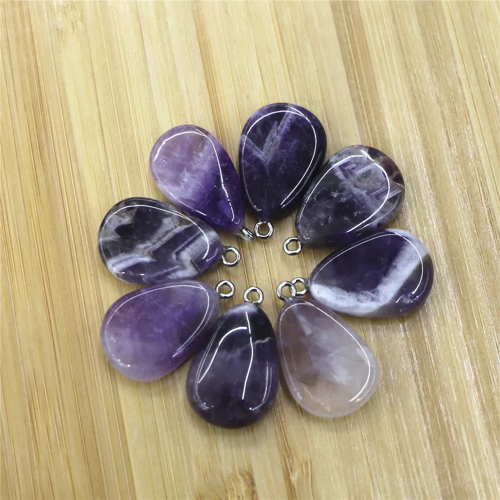 

The Charm of Natural Stone Amethysts Pendant Water Drop Pendant, Used for Female Jewelry Making DIY Necklace Accessories