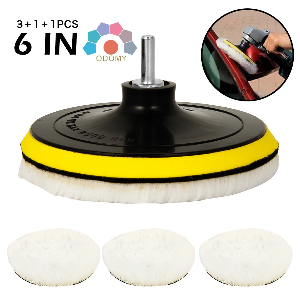 

5 PCS 6 inch Car Auto Wool Bonnet Buffing Wheel Polishing Pad Buffer Polisher Pad esponja pulidora coche tampone lucidatura