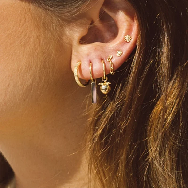 Женские серьги-кольца из серебра 925 пробы с эмалью манго Персиком клубникой