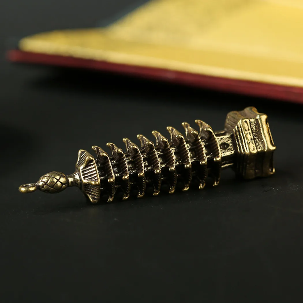 

1pc 50*13mm Figurines Brass Tower Keychain Pendant Decoration Home Decoration Fine Workmanship Home Decorations Accessories