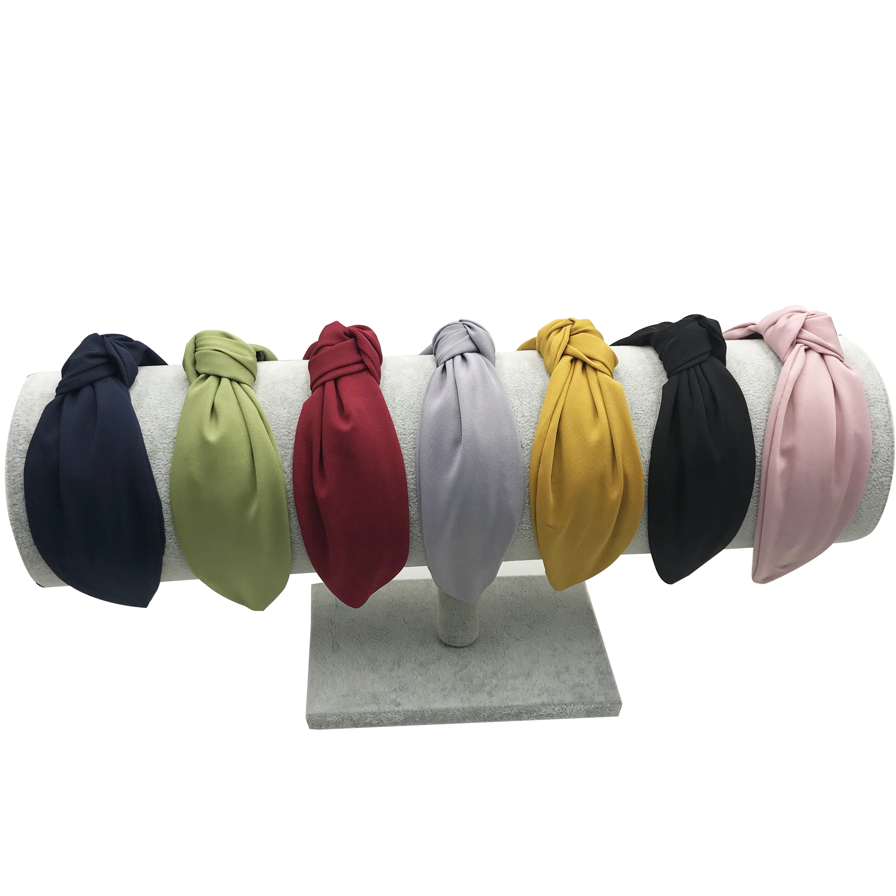 

Hot Fashion Hairbands For Women Simple Hair Band Cloth Fabric Knotted Plastic Hair Hoop Solid Color Hair Accessories Headdress