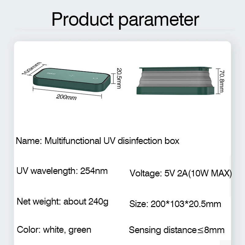 

UV Sterilizer Box Phone Sanitizer Folding Portable Sterilization Machine Multifunction UV-C Ultraviolet Sterilizer Cleaner Box