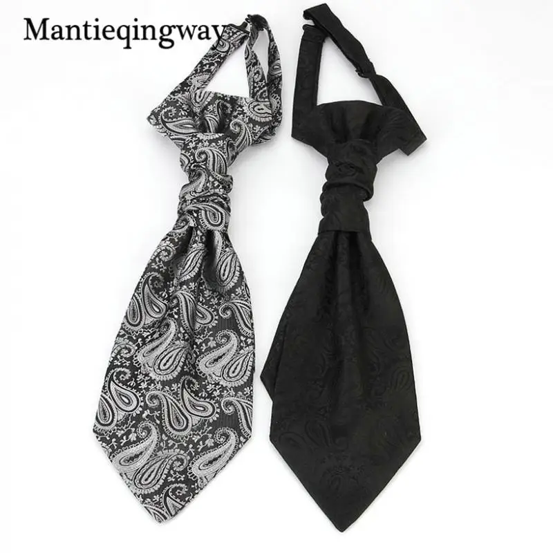 Полиэстеровые галстуки с двойной горловиной для мужчин черный цветочный галстук
