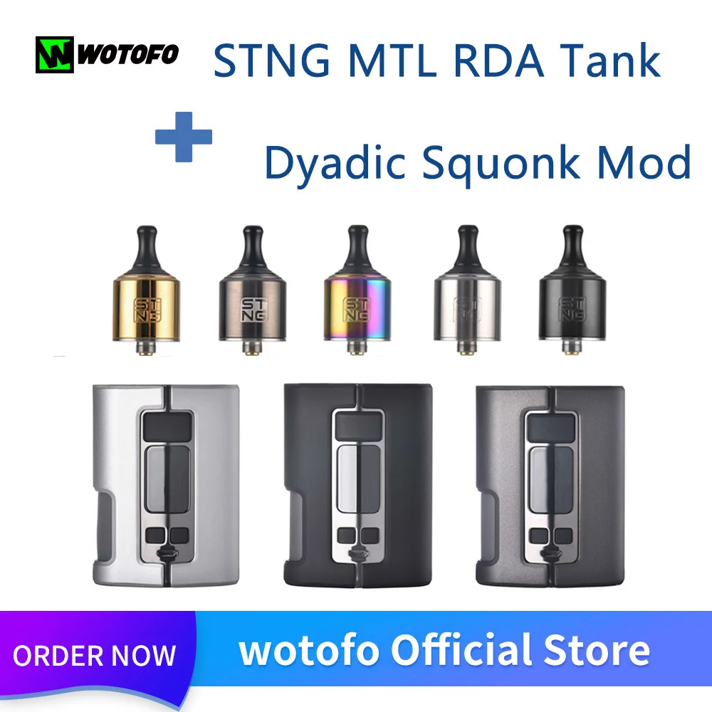 Оригинальный Wotofo Dyadic Squonk коробка мод с Stng MTL RDA Vape танк атомайзер 510 нить вейп