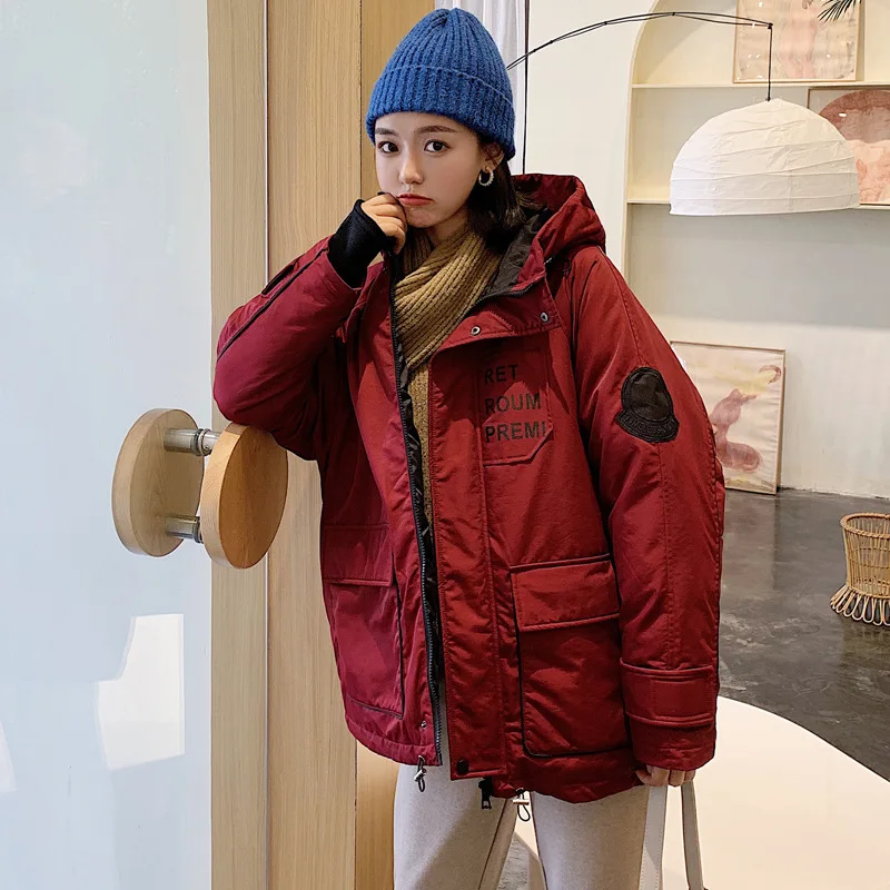 Зимняя Новая рабочая одежда с хлопковой подкладкой женская Свободная куртка