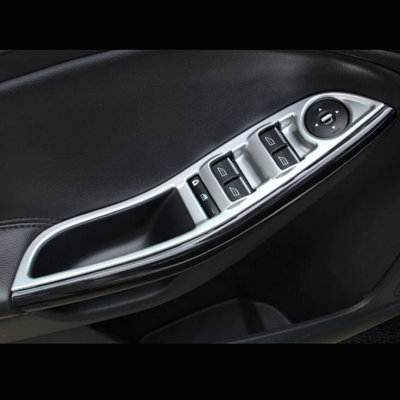 4 шт. хромированные крышки переключателя двери и окна для Ford Focus 2015 2016