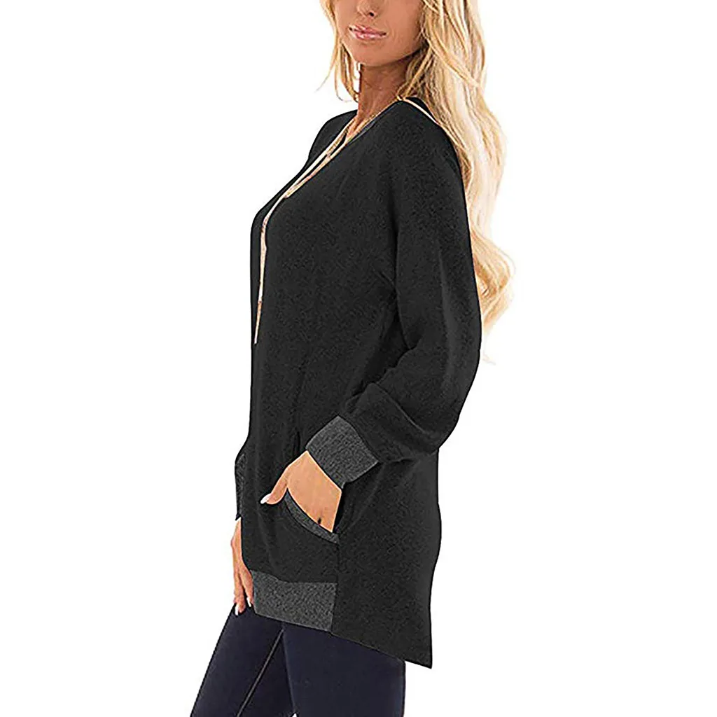 # Z20 2020 Весенняя женская футболка с круглым вырезом и карманами футболки длинным