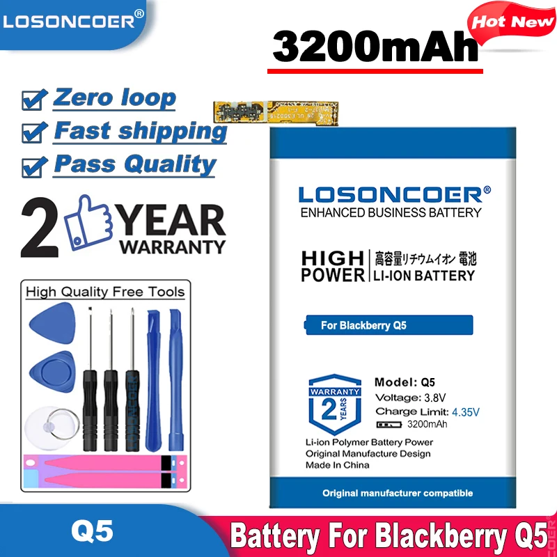 Высокое качество батарея 3200mAh Летучая мышь 51585 003 PTSM1 103 для Blackberry Q5 LTE SQR100 1