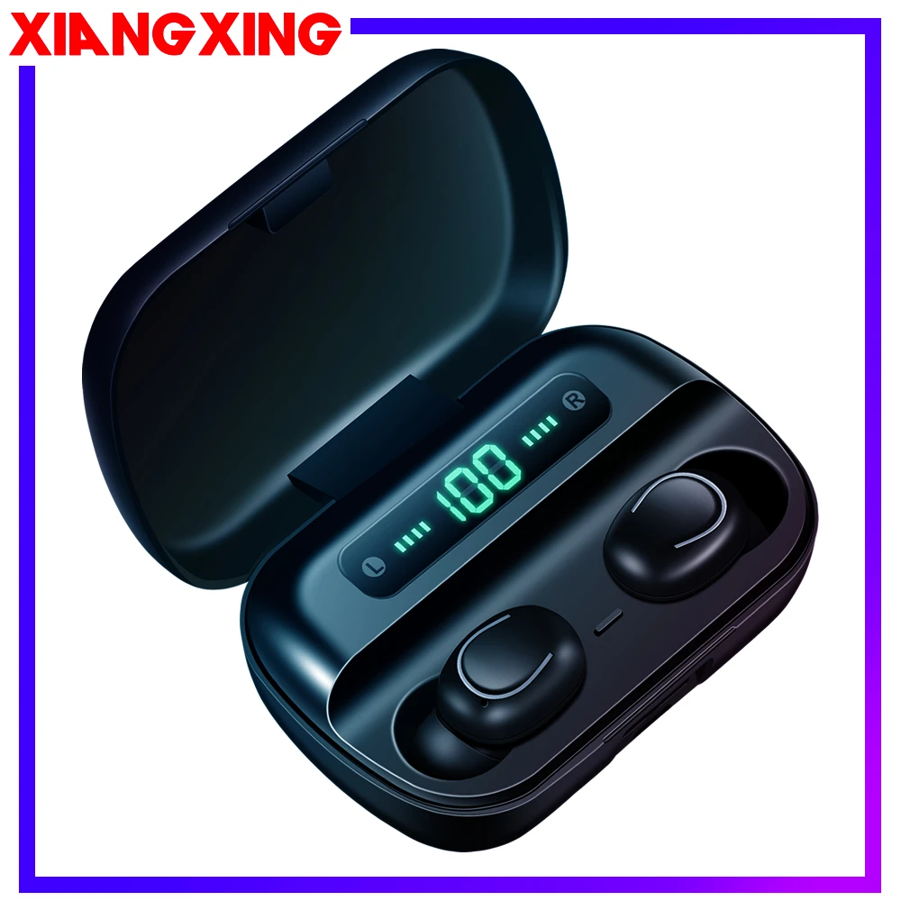 

Xiangxing Wireless Earphone Bluetooth 5.0 Headset Q82 Stereo HD Call 2000mAh with Microphone Waterproof Headphone Button Control