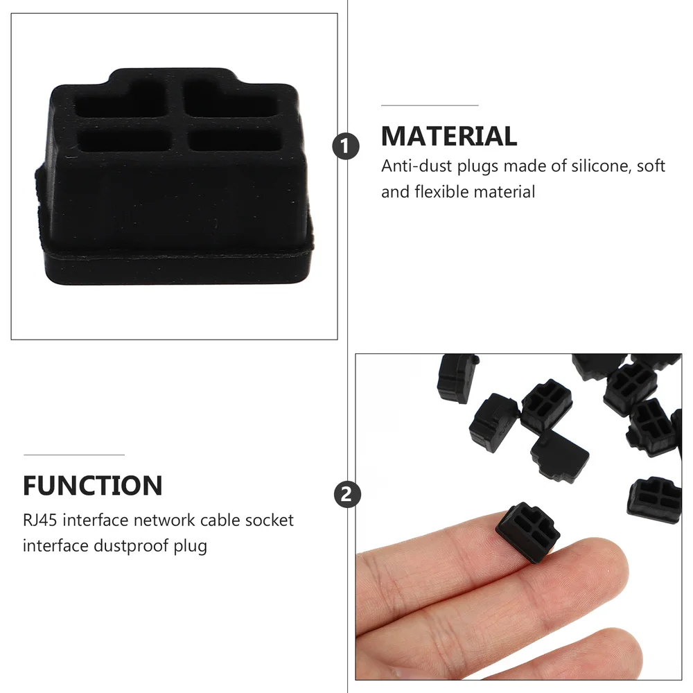 

50pcs RJ45 Interface Dust Plugs Ethernet Hub Port Silicone Stoppers