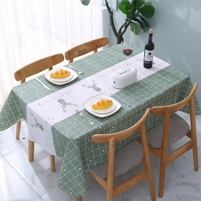 

Plaid Decorative Linen Tablecloth With Tassel Waterproof Oilproof Thick Rectangular Wedding Dining Table Cover Tea Table Cloth