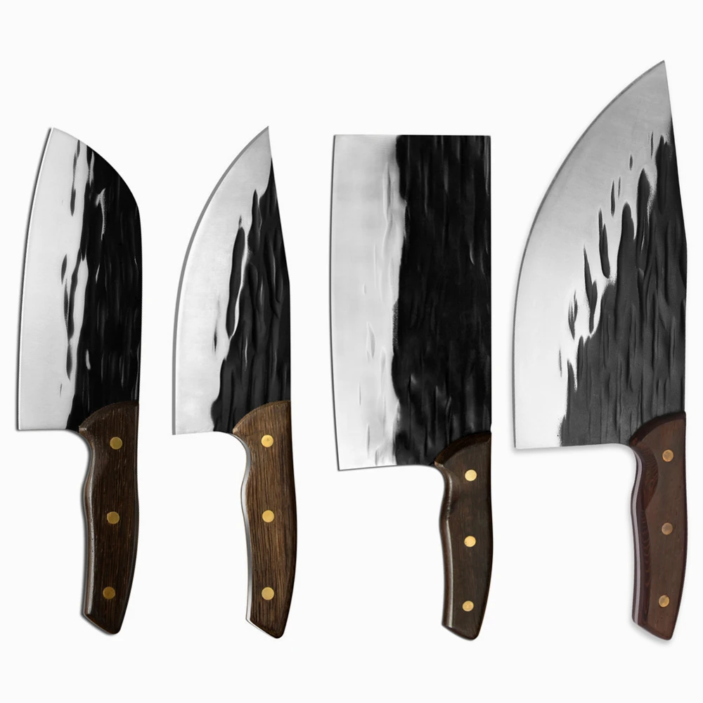 

4 шт. кухня Кливер ножи мясника 5CR15 острое лезвие из нержавеющей стали, пластичный монтаж, измельчения кости резак мясо индейка инструментом ...