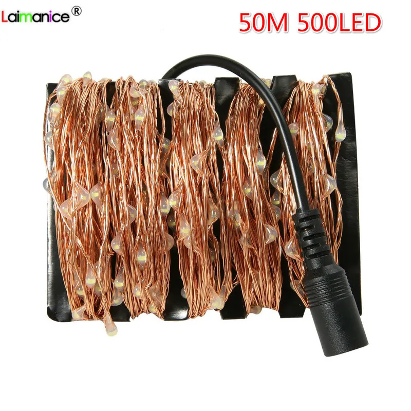 Светодиодная гирлянда из медной проволоки 500 светодиодов футов/50 м|fairy lights|light for