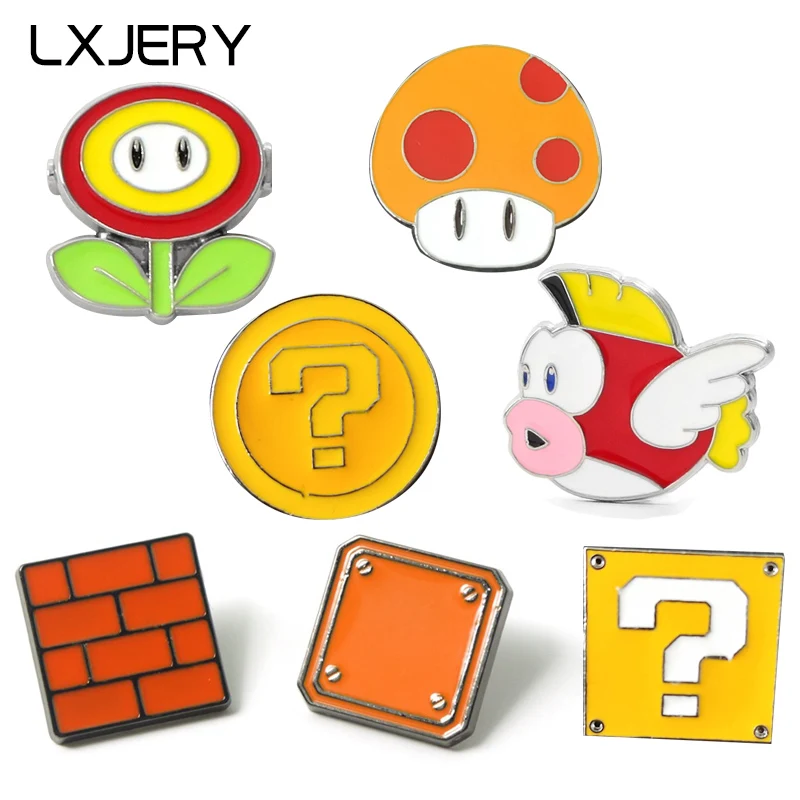 Значок LXJERY с героями мультфильмов на рюкзаке Милая брошь гриб булавке для одежды