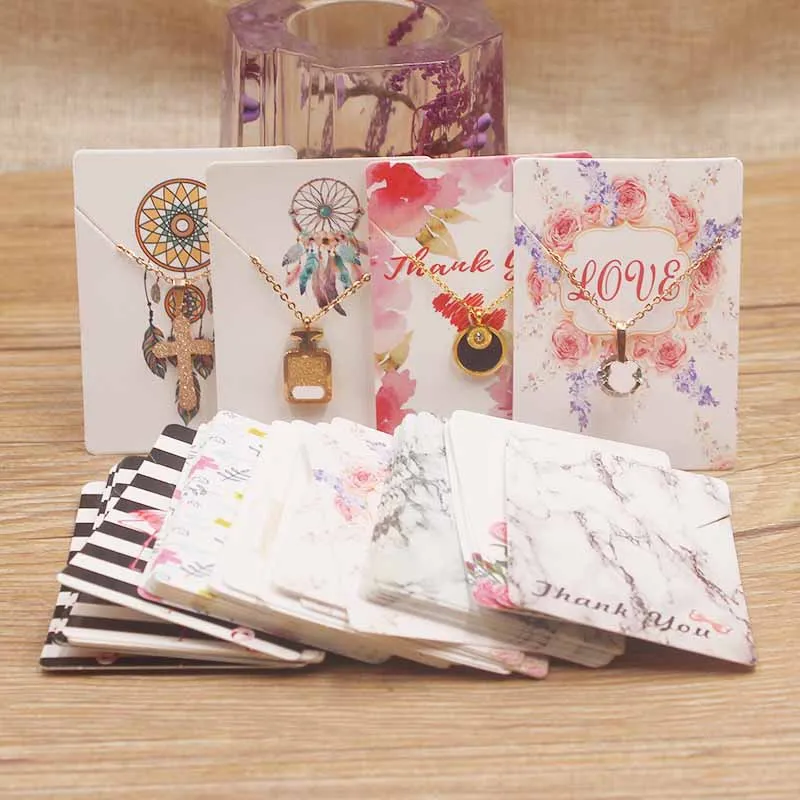 25 дизайнов белая/крафт бумага ожерелье подвеска упаковка карта сделай сам