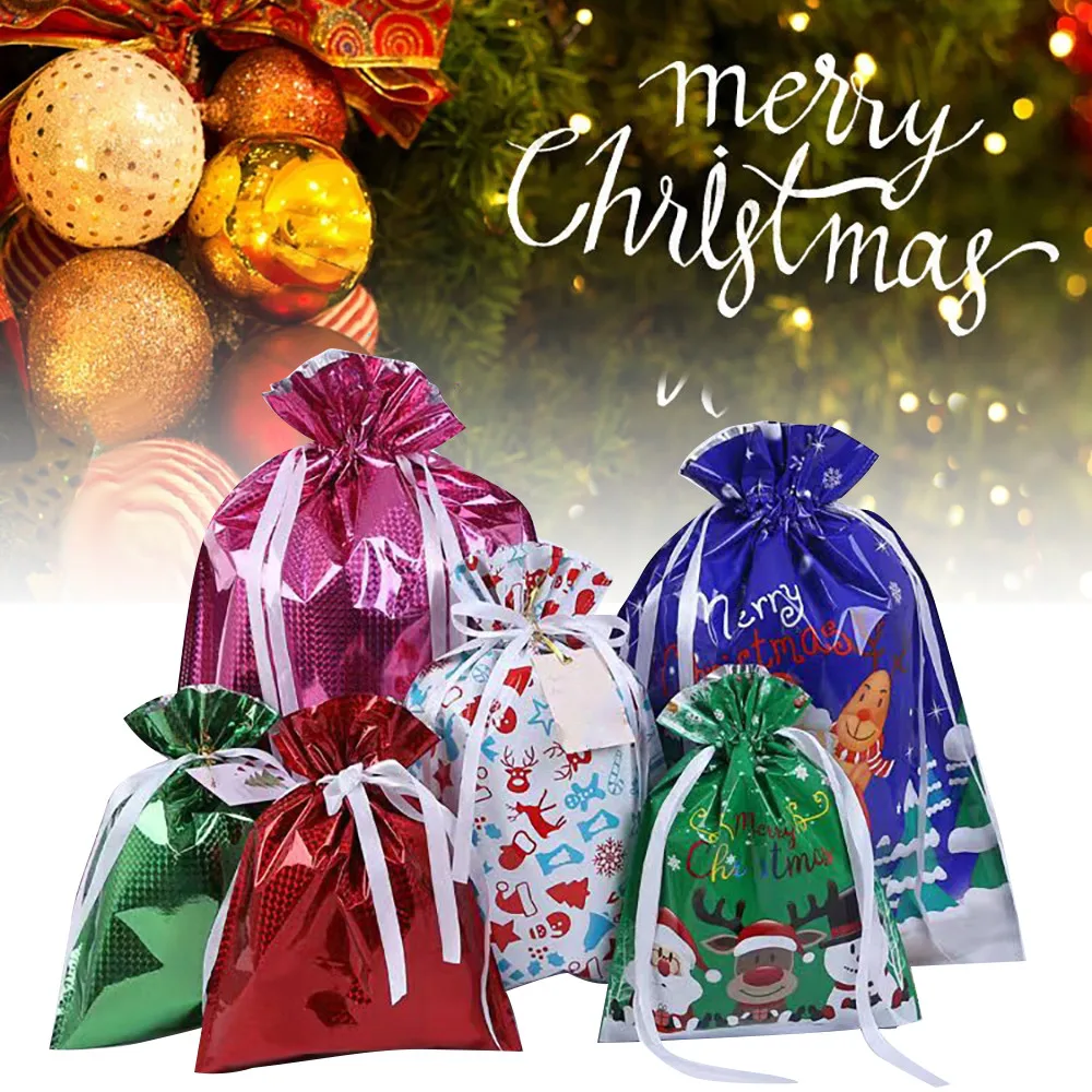 

30pcs Gift Drawstring Bags Christmas Present Wrap Wedding Birthday Candy Bag Christmas Party Supplies Merry Christmas Decoration