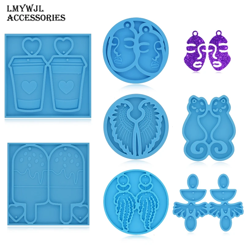 

DIY Earring Epoxy Mold Ear Studs Necklace Jewelry Pendant Silicone Mold Jewelry Molds for Resin Casting Handicraft Tools