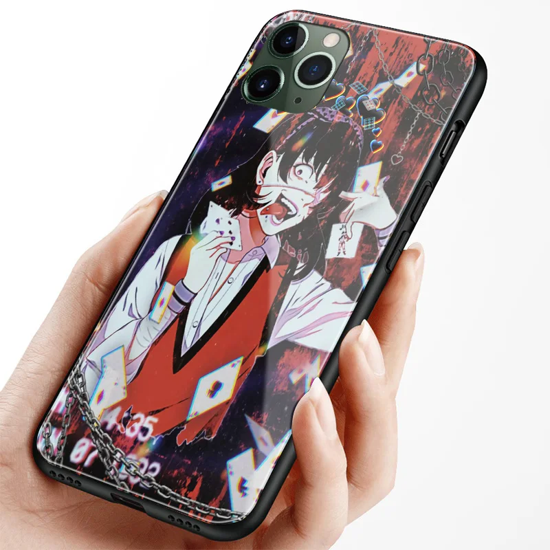 ikishima midari kakegurui anime glass soft silicone phone case for iphone se 6s 7 8 plus x xr xs 11 12 mini pro max cover shell free global shipping