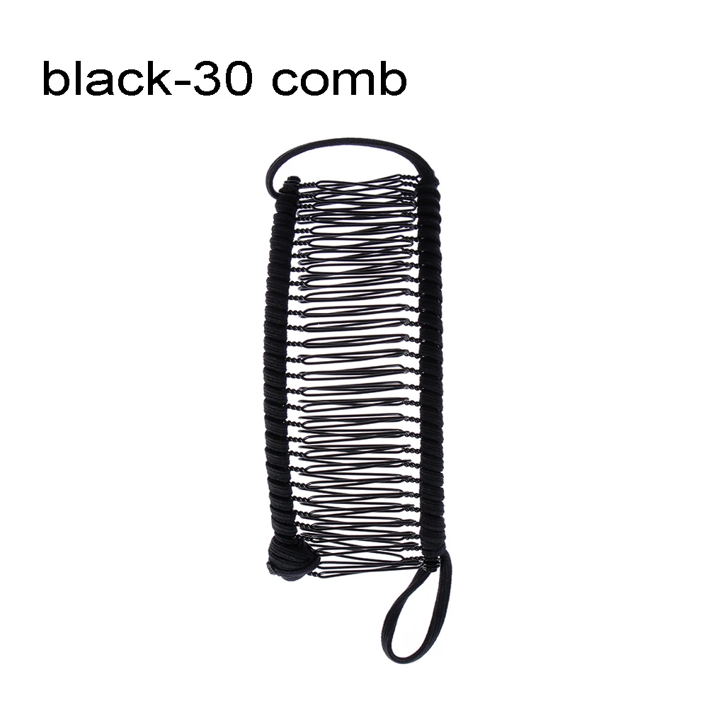 black 30 comb Большой размер цветок Ретро Когти для волос зажим в форме рыбы заколка «банан» Заколка-краб металлические аксессуары для волос - Цвет: black 30 comb