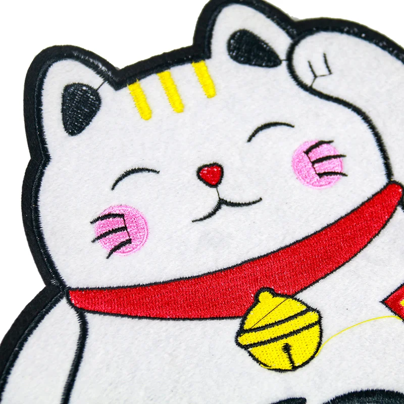 1 шт. большой Lucky Cat патч DIY Милая Вышивка Аппликация ручной работы железо на