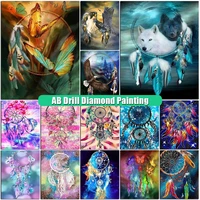 5d diy diamond painting wolf ab drill full squareround aniaml eagle diamont embroidery butterfly mosaic cross stitch home decor