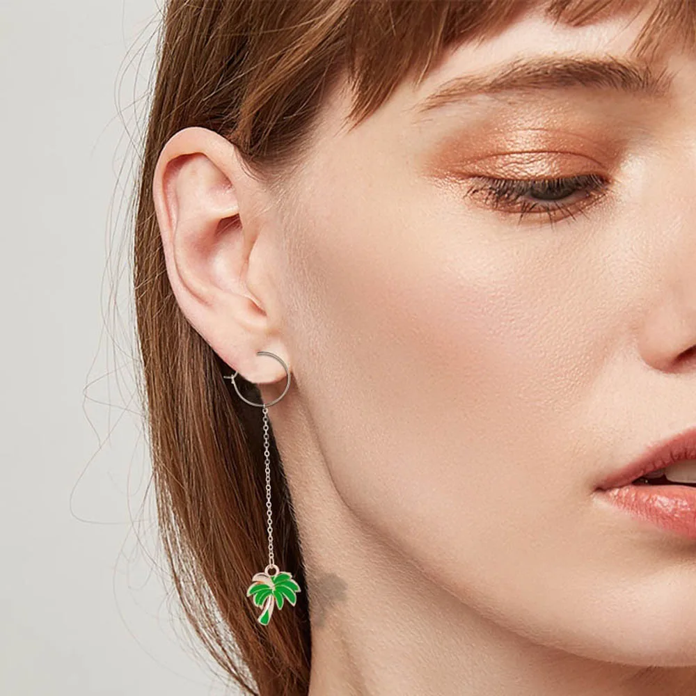 Cute Dangle Earrings for Women Girl Tree Rose Fruit Cherry Pineapple Long Chain Drop Charm Jewelry Accessories 1 Pair | Украшения и