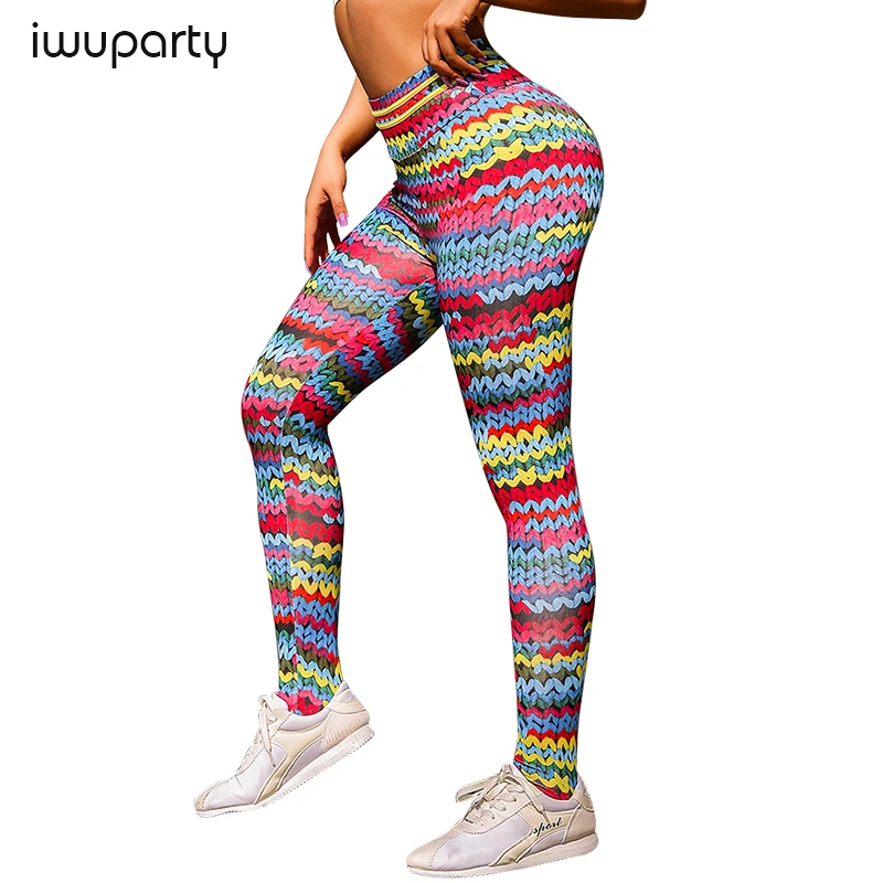 IWUPARTY трикотажные женские 3D шерстяные штаны с принтом высокая талия для девочек