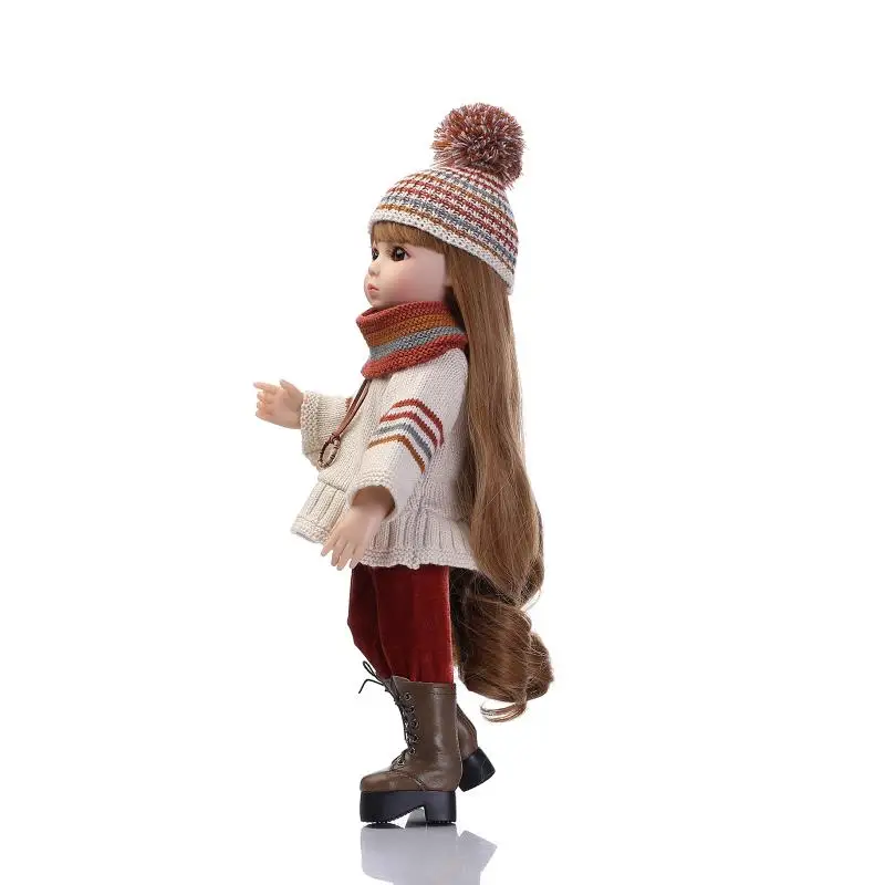 Кукла BJD 45 см красивые игрушки для девочек с вязаным крючком свитером виниловая