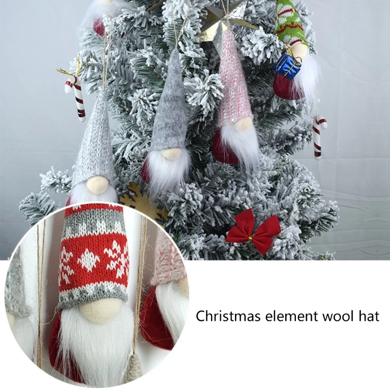 

Подвесная елка, набор из 5 предметов, шерстяные гномы ручной работы, подвесные домашние украшения