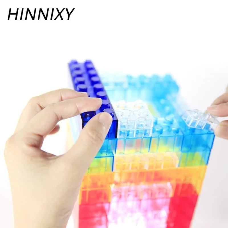 Hinnixy, 7 цветов, строительные блоки, ночник, Радужный светодиодный, сделай сам, детский Интеллектуальный развивающий игрушечный светильник, светильники, подарок для детей