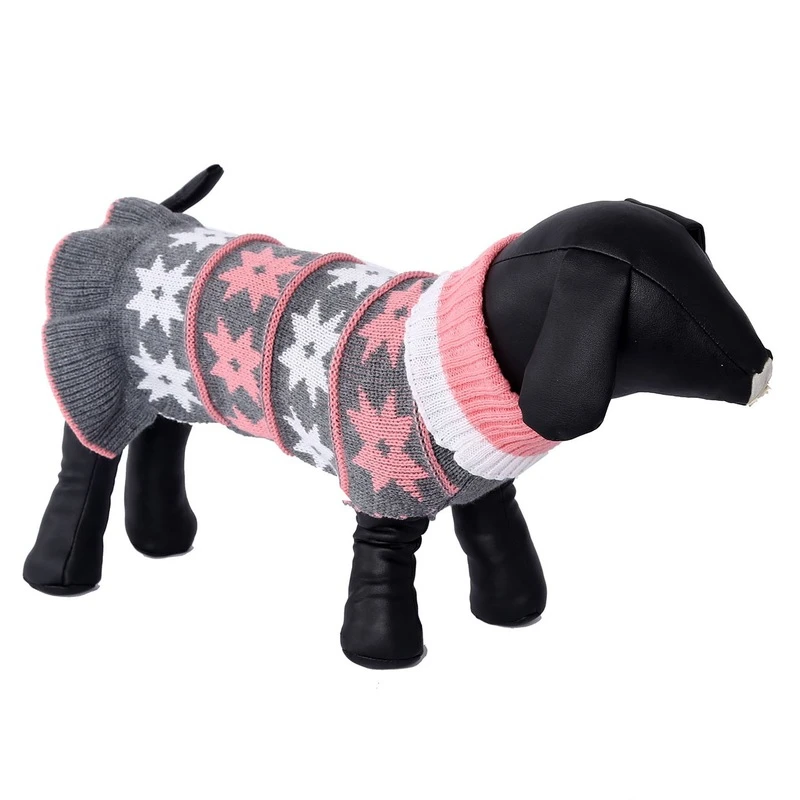 Turtleneck Knit Dog Sweater Grey Dress Navy Blue Clothes For Dogs Cats Pink Skirt Cute Dresses Small | Дом и сад