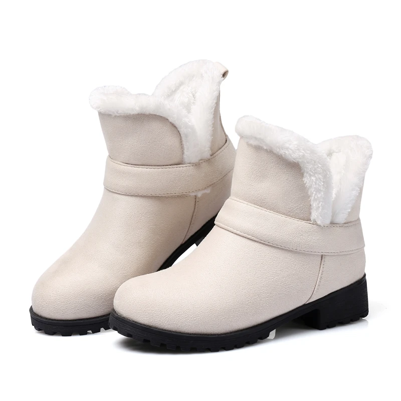 

plus size 33-48 platform square heels snow boots women shoes fashion comfortable ankle boots woman shoes kol0
