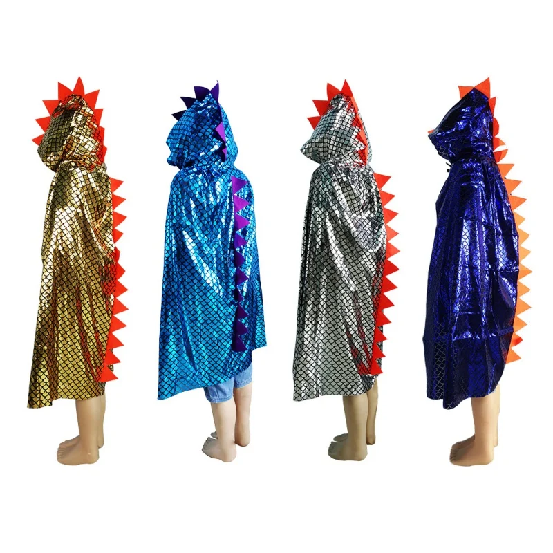 

NEW Halloween Dinosaur Cape Cloak Hooded Children's Masquerade Show Dress Up Costume Birthday Party DIY Decor Clothing Gifts