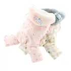 Зимняя теплая одежда для собак с вышивкой на четырех ножках с милым принтом принцессы с розовым капюшоном