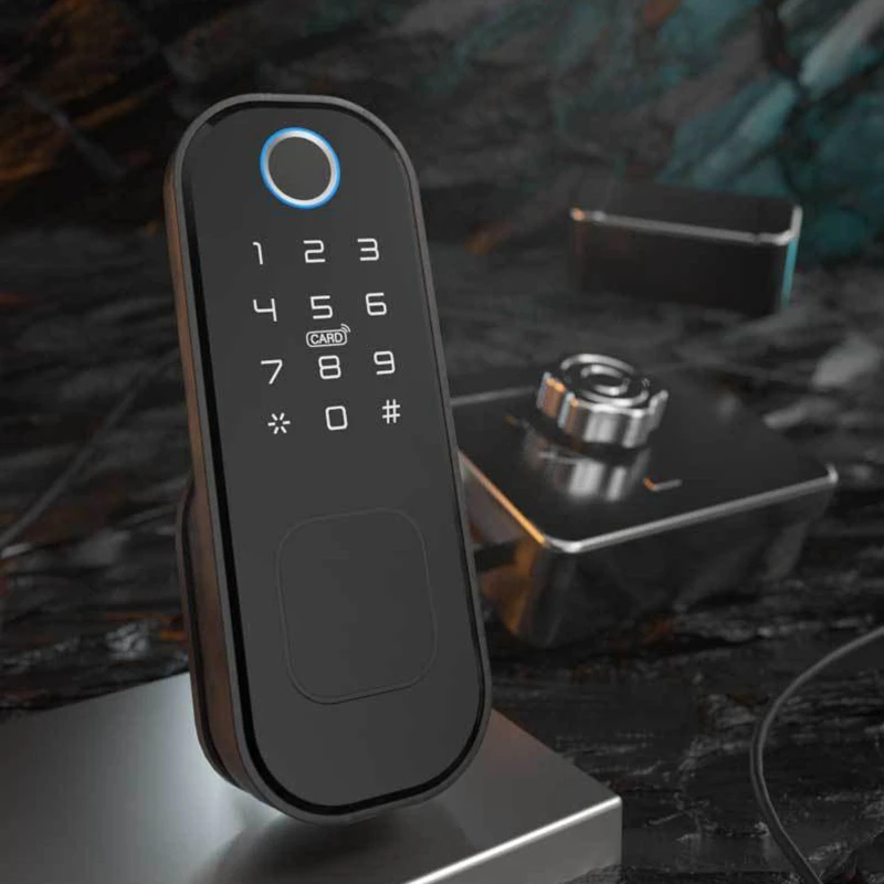 Pаспродажа Беспроводной водонепроницаемый замок Tuya Wi-Fi со сканером отпечатков пальцев и ободом, смарт-карта с цифровым кодом, электронный замок для дв...