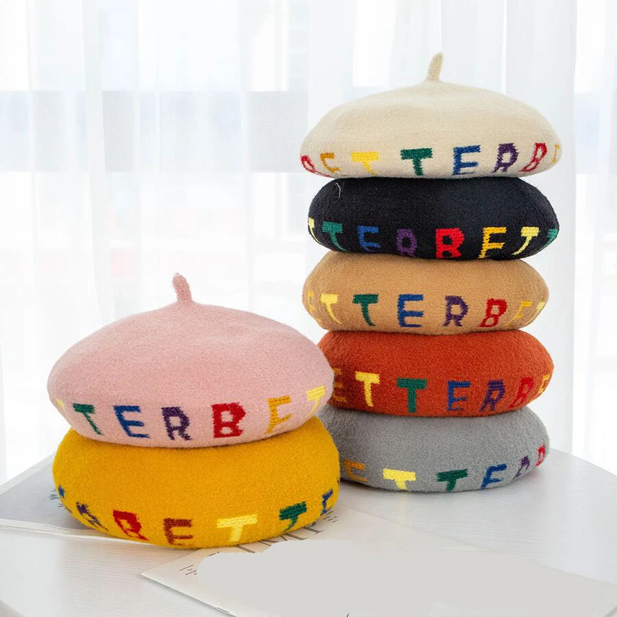 Новинка 2021 зимний женский шерстяной вязаный берет во французском стиле с