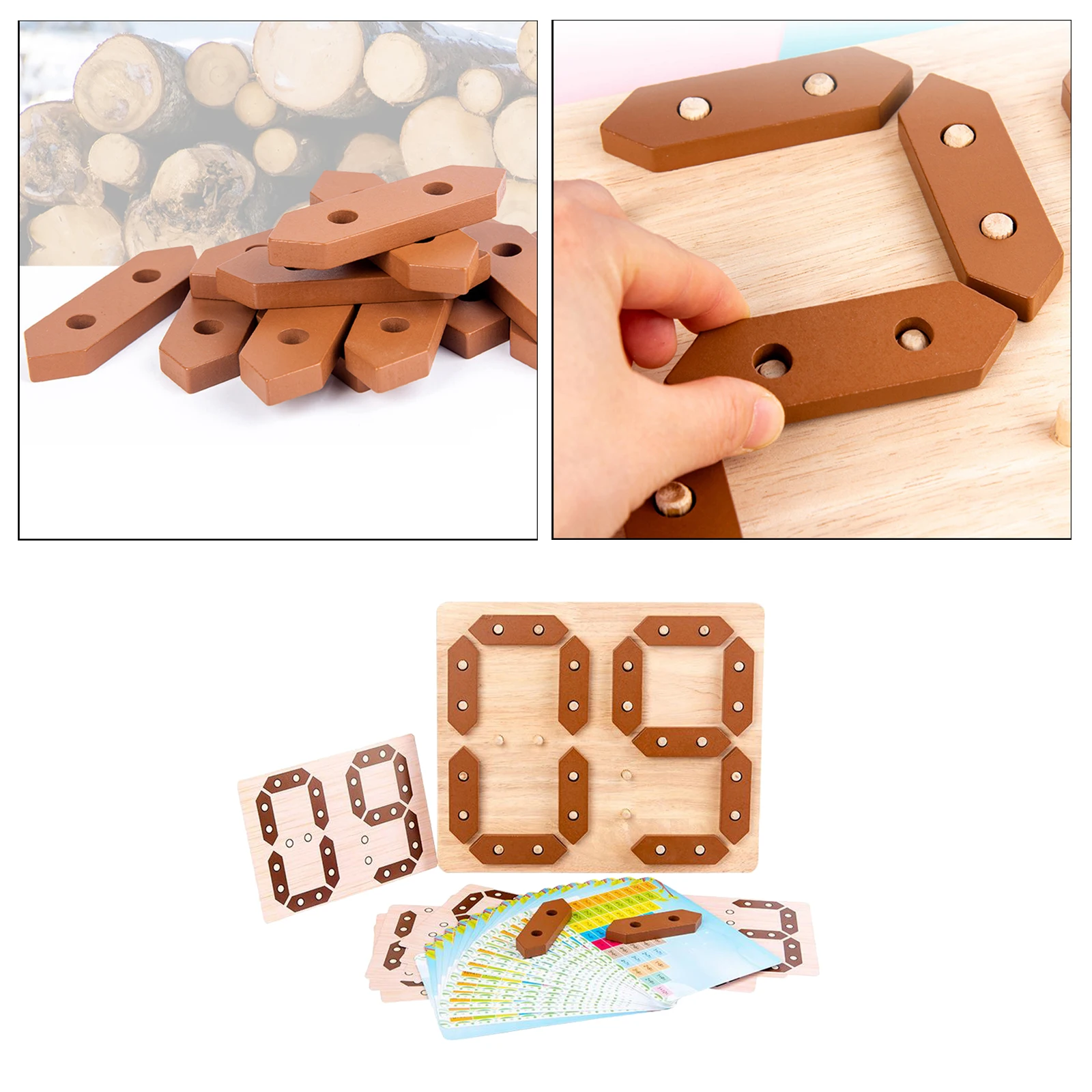 Wooden Number Puzzle Toys Game Preschool Stacking Blocks for Toddler | Игрушки и хобби