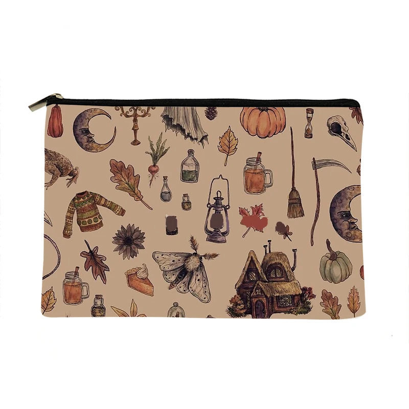 

Women Rustic Brown cozy Printed Make up bag Fashion Women Cosmetics Organizer Bag for Travel Colorful Storage Bag for Lady Bag