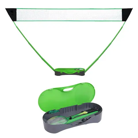 Портативная сеть для бадминтона Складная сетка для волейбола и тенниса с подставкой для ракеток для бадминтона для открытого двора
