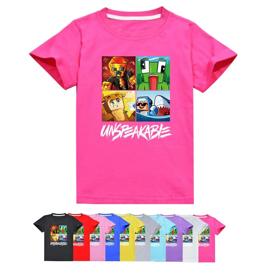 

Pikurb Kids Unspeakable Gaming Summer Short Sleeve T-Shirt Fashion Cotton Tee Shirt Tops for Boy Gilrs