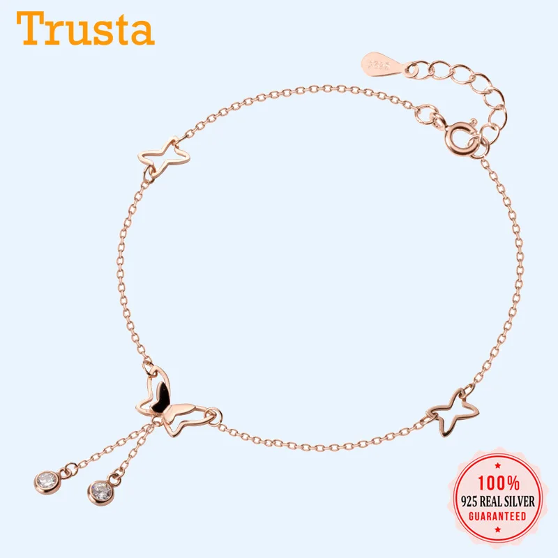 Trustdavis настоящее 925 пробы серебро сладкое животное Бабочка кисточка