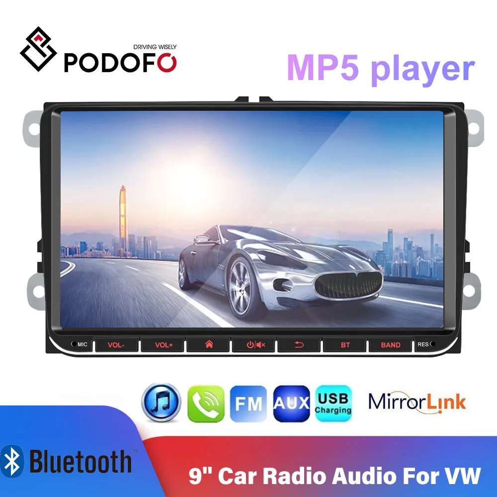 Автомобильный мультимедийный плеер Podofo 9 дюймов с сенсорным экраном MP5 FM радио